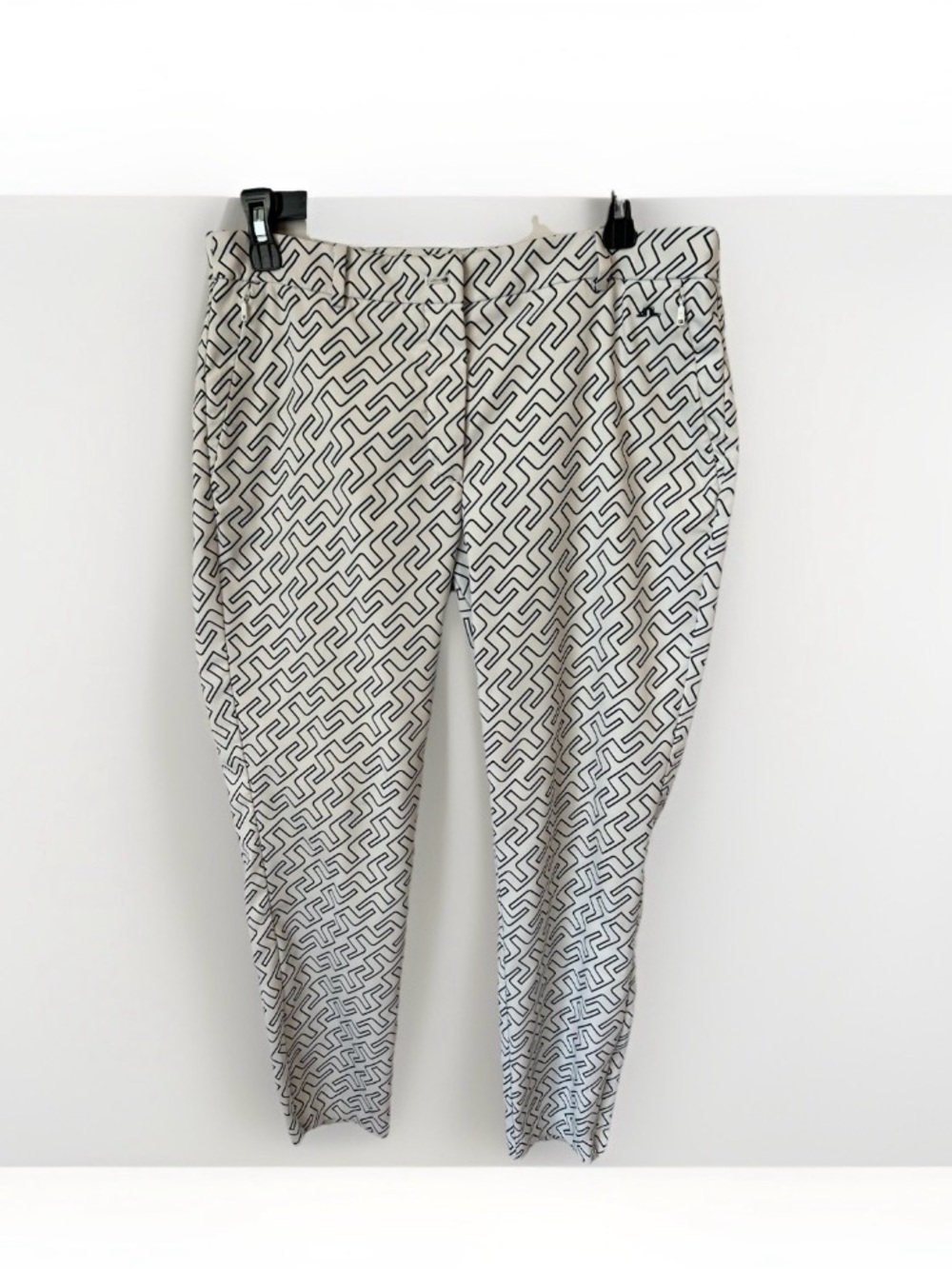 J.Lindeberg Women's Pia Print Golf PantsWhite Monogram Size 30 Athleisure Sporty